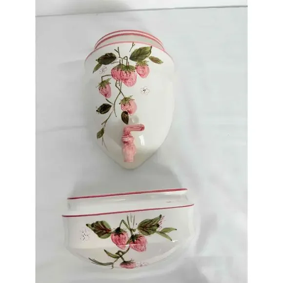 Creative Imports Vintage Pink Floral Wall Fountain Pocket Ceramic - Picture 2 of 15